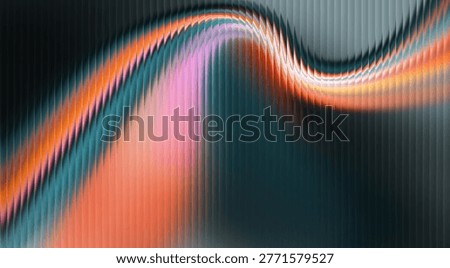 abstract neon gradient wave background with glowing orange and teal curves, dynamic ripple distortion lines and smooth futuristic flow design for modern digital wallpaper or tech backdrop