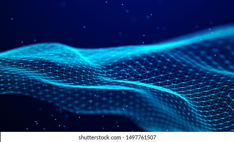 Abstract network connection. Data technology illustration. Digital background. 3d rendering.