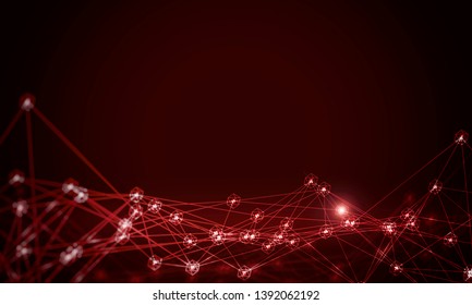 Abstract network connection. Structure big data. Digital background. 3d rendering