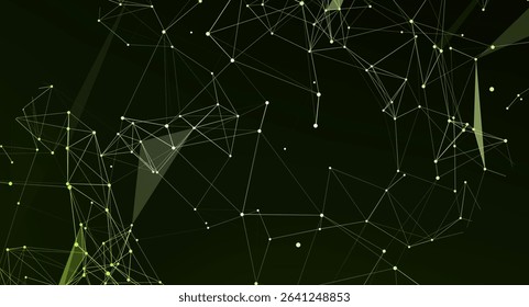 Abstract network connection structure on dark background for technology concept
