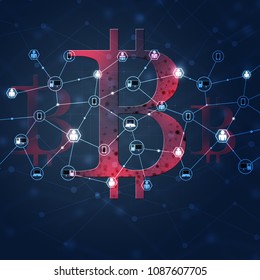 abstract network digital currency concept bitcoin technology background