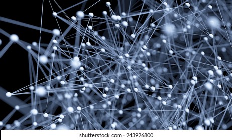 Abstract network molecule background - 3d visualisation