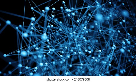Abstract network molecule background - 3d visualisation