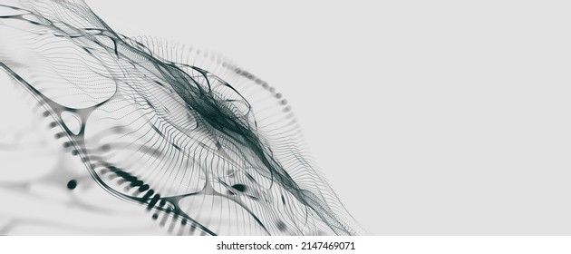 Abstract neural network 3D illustration. Cyber emotion for business presentation. Nano particles in the digital space of neural connections. Big data funnel - Powered by Shutterstock