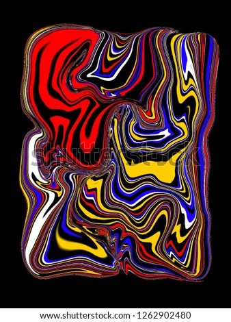 abstract object outlines colored