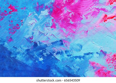 Abstract Oil Paint Texture On Canvas, Background
