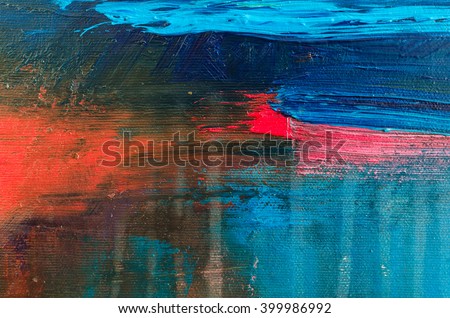 Abstract oil painting background. Oil on canvas texture. Hand drawn oil painting.Color texture. Fragment of artwork. Brushstrokes of paint. Modern art. Contemporary art. Watercolor drips
