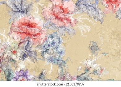 Abstract Oil Painting Flower Illustration