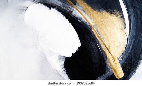 Abstract Oil Texture Background. Abstract Art Gold Backdrop. Luxury Glamorous Shiny Festive Soft Wallpaper. Stylish, Trendy And Posh Abstraction. Paint On Canvas. Contemporary Art.