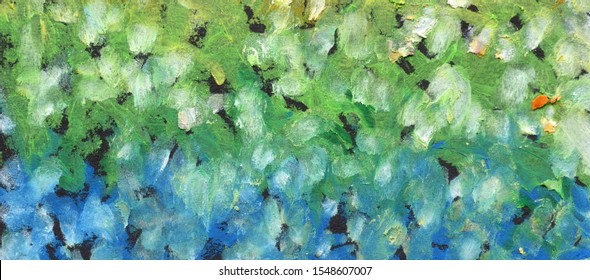 Abstract oil (wax) pastel smear painting. Canvas texture background. 
