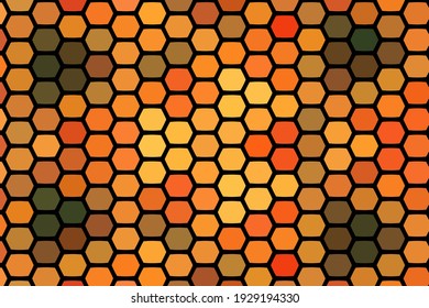 Abstract Orange Background With Hexagon