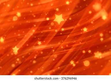 Abstract orange elegant background with glitter and waves