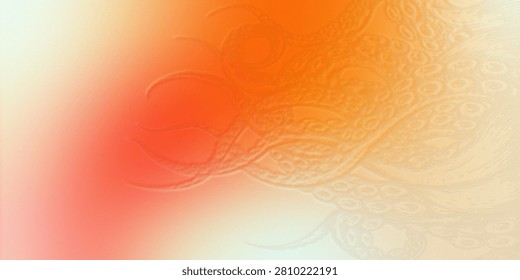 Abstract orange gradient background featuring a subtle embossed texture resembling octopus tentacles, smooth color transitions creating an intriguing visual.