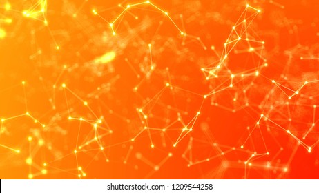 Abstract Orange Plexus Background Floating Structures