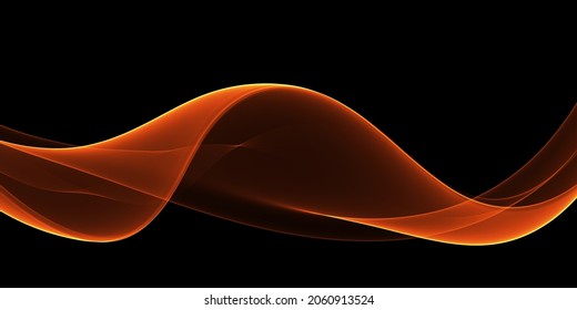Abstract orange wave black background	