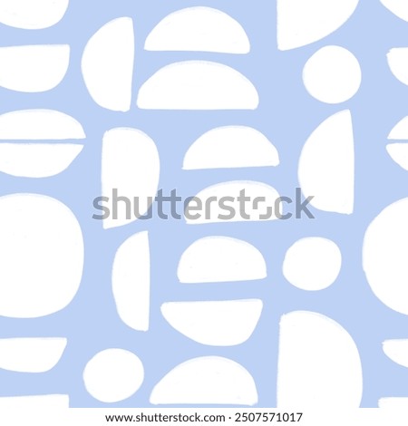 Abstract Organic Shapes Seamless Pattern. Pastel boho background in minimalist mid century style. Perfect seamless print for home decor.