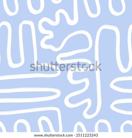 Abstract Organic Shapes Seamless Pattern. Pastel boho background in minimalist mid century style. Perfect seamless print for home decor
