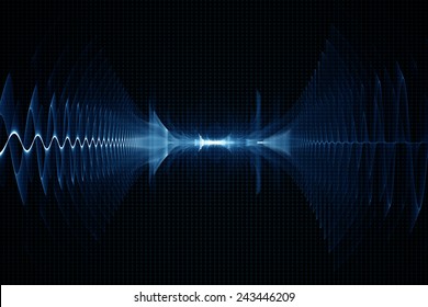 Abstract Oscilloscope Digital Sound Sonic Wave Background