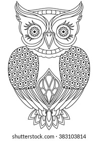 Vector Tattoo Owl Stock Vector (Royalty Free) 619598888 | Shutterstock