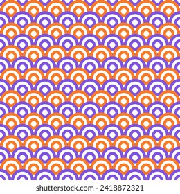 Abstract Overlap vivid Circle Pattern. geometric seamless retro background.