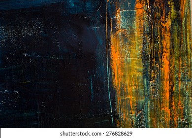 Abstract pained canvas. Oil paints on a palette. Colorful art vintage background. Copy space.
