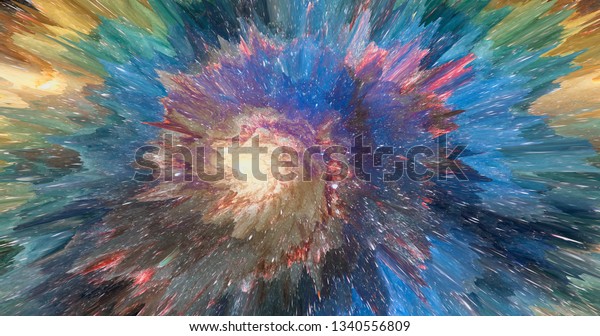 Abstract Paint Background Colorful Paint Galaxy Stock Illustration