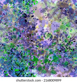 Abstract Paint Blurry Seamless Background Mixed Irregular Layered Spots, Blots, Splashes, Smudges And Strokes Cool Color Palette Wall Art Print, Home Decor 