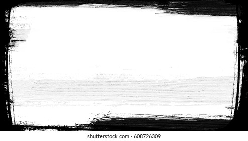 Abstract  Paint Brush Stroke Black And White Transition Background, Illustration Of Paint Splash With Alpha Channel