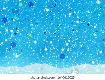 abstract painted falling snowflakes backgrounds