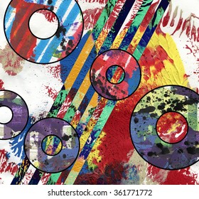 Abstract Painting, Digital Collage, Mixed Media, Colorful Background