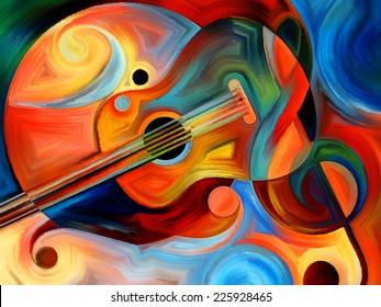 Abstract painting on the subject of music and rhythm