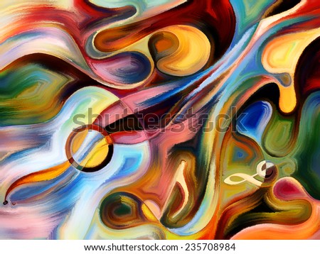 Abstract painting on the subject of music and rhythm