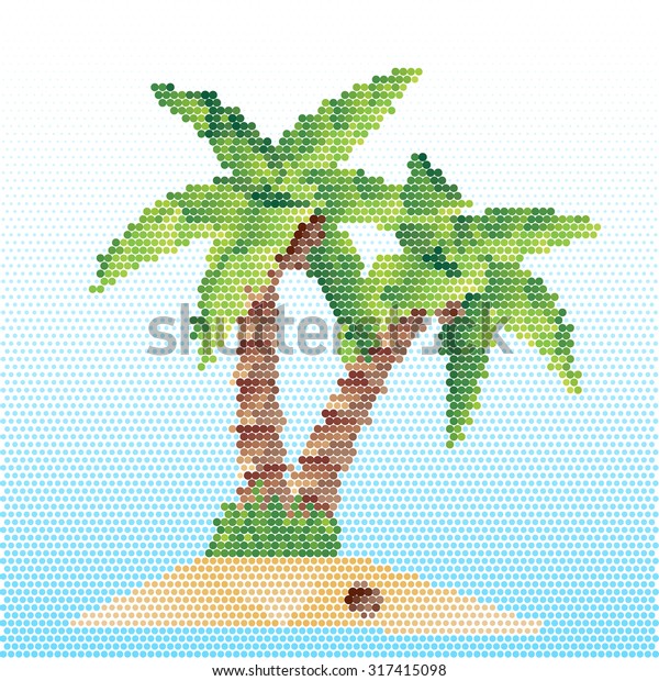 Abstract Palm Trees Circles Image Two Stock Illustration 317415098