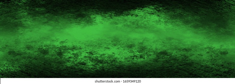 Abstract Panoramic Green And Black Background With Copy Space