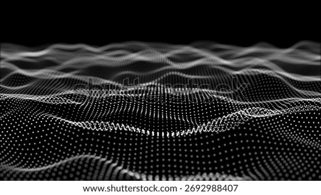 Abstract particles dot wave background. Big data visualization. Abstract backgrounds.