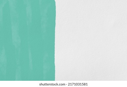Abstract pastel blue green watercolor on grain paper. Watercolor brush stoke design. Background for invite card, baby shower, weddings with copy space. Pastel green painting for summer.