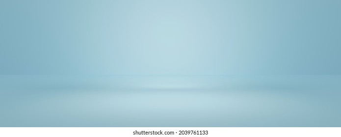 Abstract Pastel Blue Teal Color And Gradient Cyan Light Background Mint Green Table Top View Bacground Display Product Image. Turquoise Empty Studio Room Platform. Blur 3D Render Podium Floor Texture