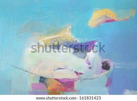 Abstract pastel grunge background - brush strokes on paper with space for text 