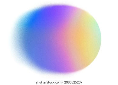 Abstract pastel neon holographic blurred grainy texture circle gradient white background  Colorful digital grain soft noise effect pattern  Lo  fi multicolor purple retro design template copy space