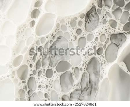 abstract pattern of bubbles and foam with black and white structures. abstract background. creative design. abstract art. 3D Illustration