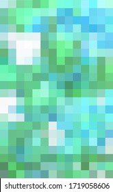 Abstract pattern  color combination  pixel effect  Squares in neon blue turquoise green grey colors  light pastel   bright shades  nuances  Fresh modern background  fasion trend in color combination