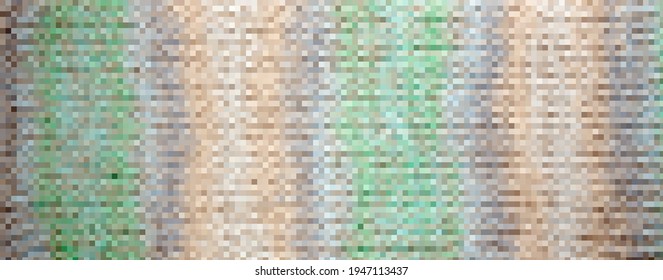 Abstract pattern  color combination  pixel effect  Squares in pastel turquoise green orange beige brown colors  shades   nuances  Warm ground background gamma  fashion trends in color combination 