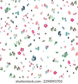 Abstract pattern with colored spots, isolated watercolor illustration for textile, wallpapers or background.