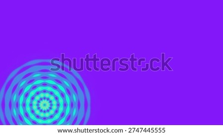 Abstract pattern of concentric circles with vibrant colors emanating from a central point against a solid purple backdrop.