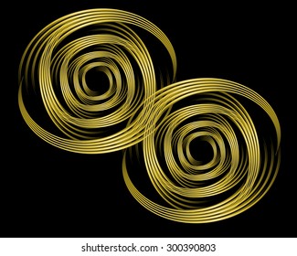 Abstract pattern of gold rings for creative decoration design projects