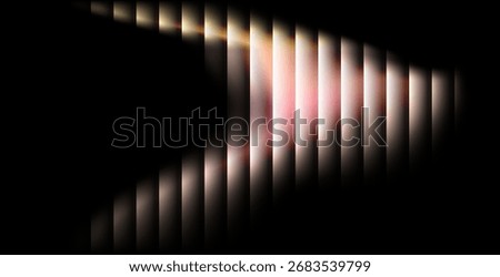 Abstract pattern of light and shadow created by vertical blinds, suggesting mystery and intrigue.