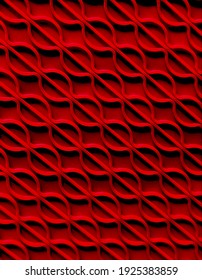 Abstract pattern of red wavy lines with shadow effect