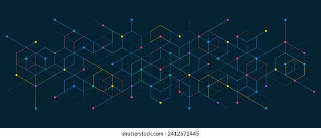 Abstract pattern with simple geometric figures and dots.