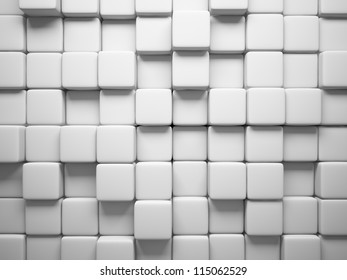 Abstract pattern of  square white pieces illustration