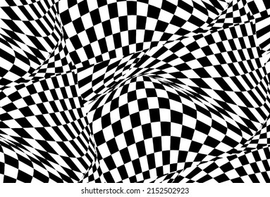 Abstract Pattern Wavy Checkerboard Motion Background Stock Illustration ...